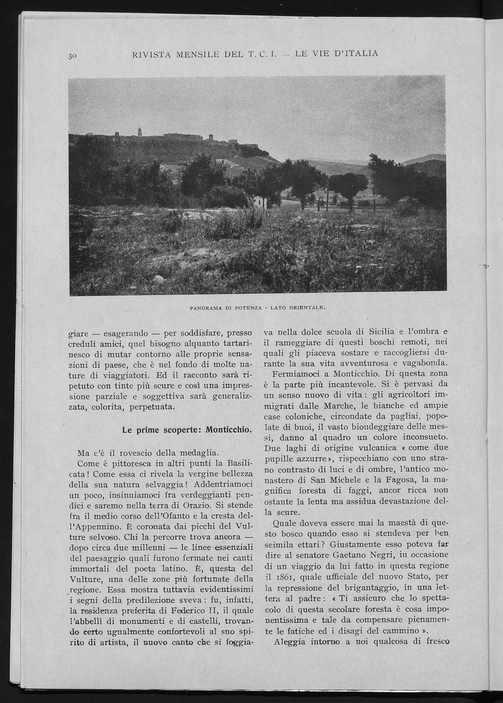 Basilicata sconosciuta, Le Vie d'Italia, gennaio 1925, pp. 29-36