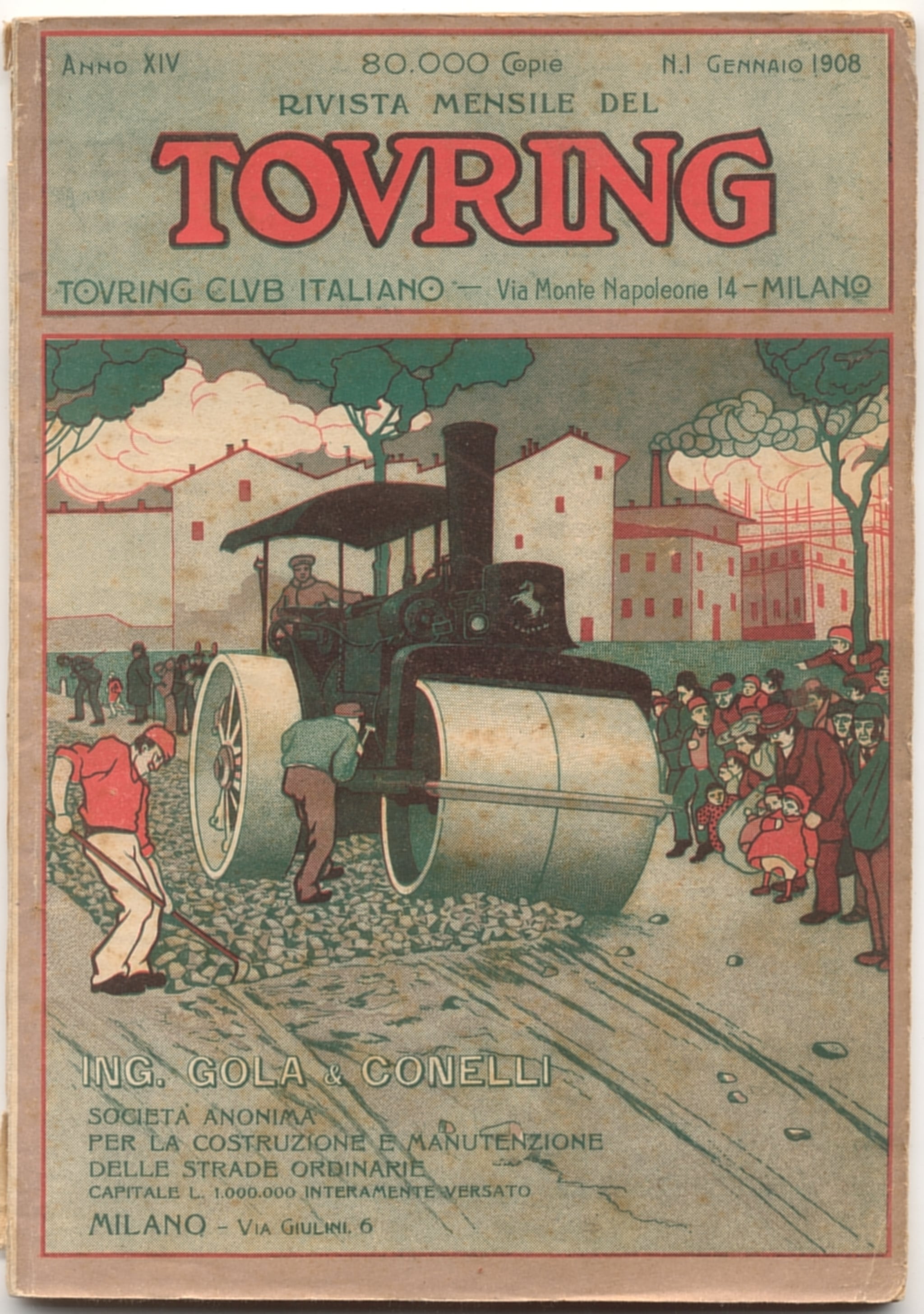 Rivista Mensile, gennaio 1908: una copertina di Umberto Boccioni