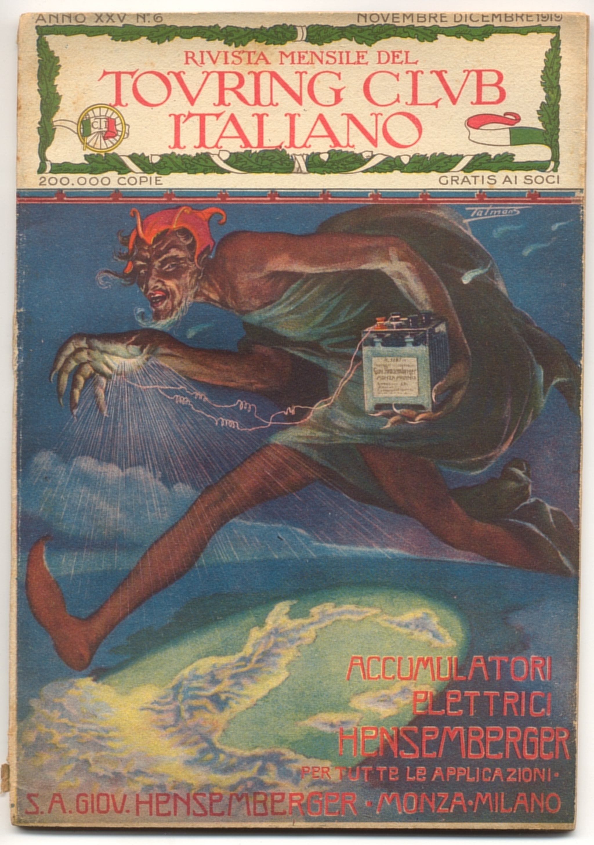 
Rivista Mensile, giugno 1919: una copertina di Silvio Talman
