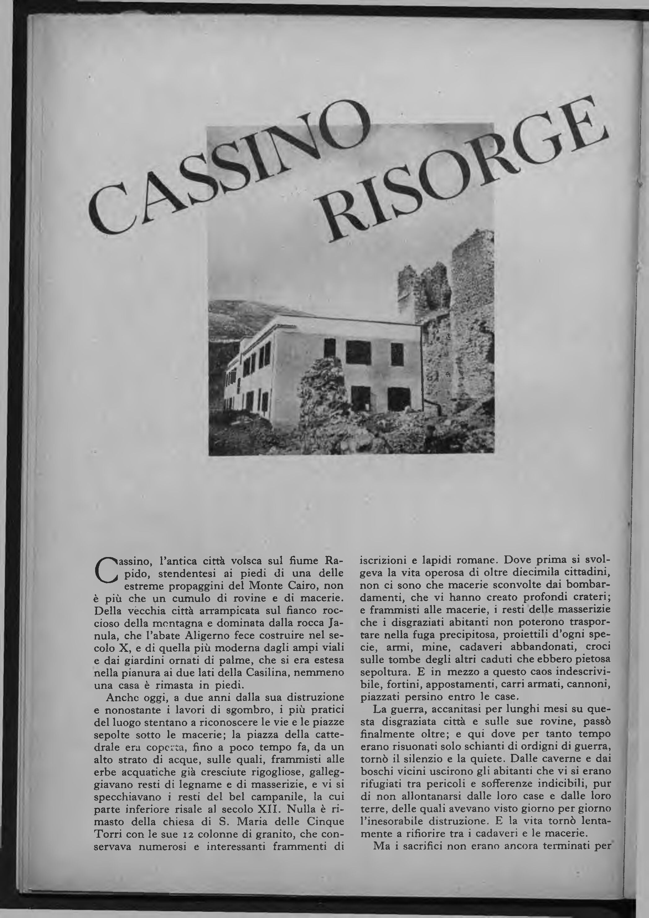 "Cassino risorge", Vie d'Italia, maggio 1946