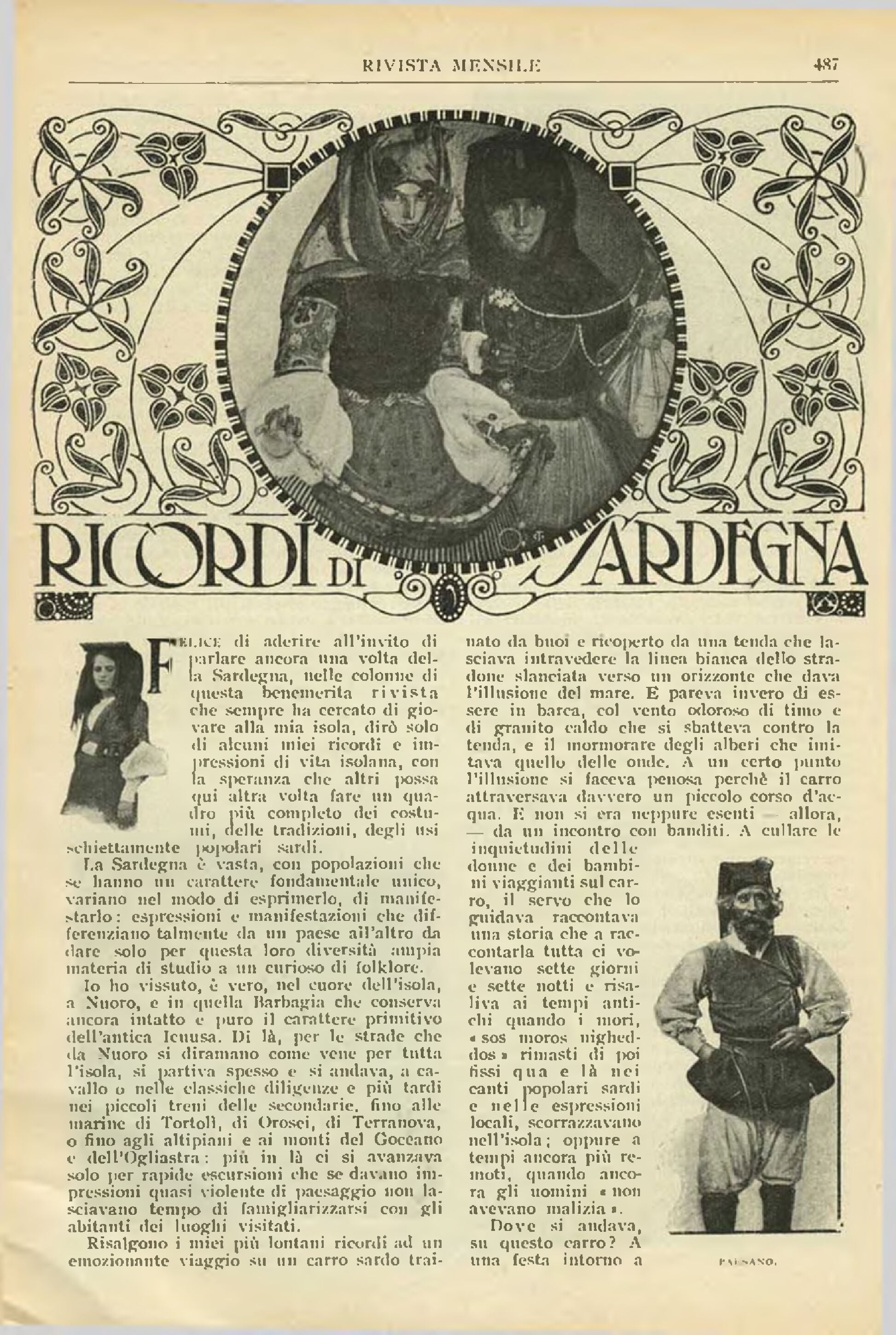 RIcordi di Sardegna, Grazia Deledda, Rivista Mensile, agosto 1916