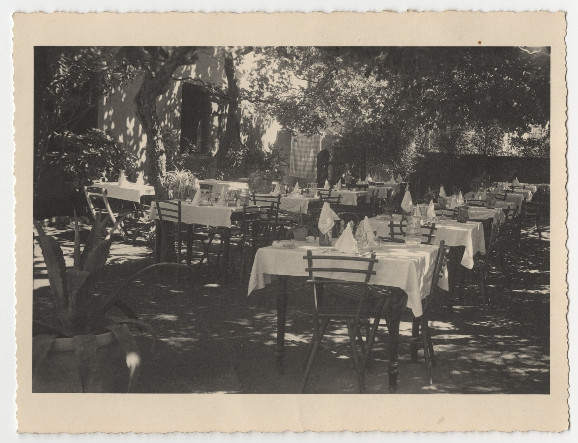 La sala all’aperto del ristorante dell’albergo Vilpiano a Riva del Garda, 1963