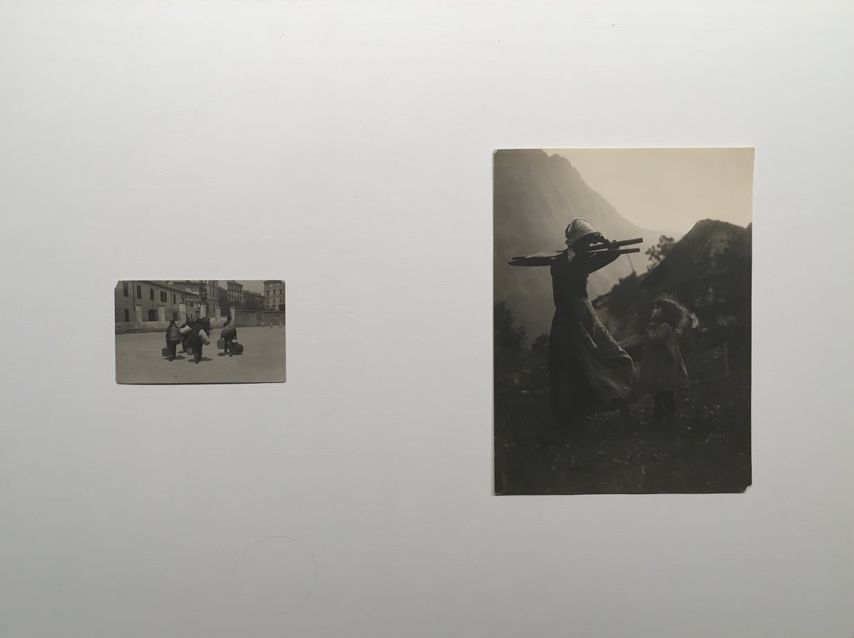 Il fenomeno dell'emigrazione evocato dall'accostamento di due immagini